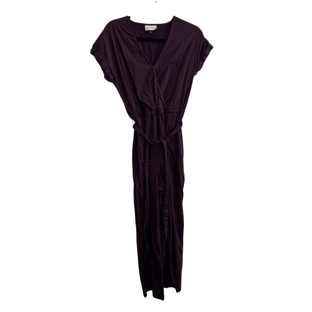 Women's Purple One Piece Pants Jumpsuit 80s Retro Casual Elastic Waist XS